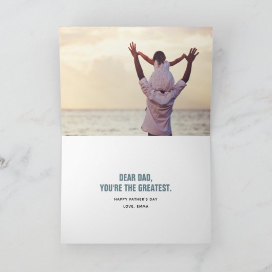 Het beste. Papa. Ooit. Vaderdag-fotokaart Kaart (Binnen)