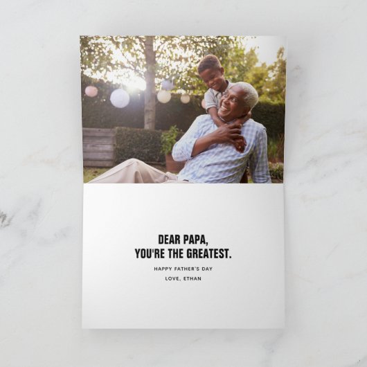 Het beste. Papa. Ooit. Vaderdag-fotokaart Kaart (Binnen)