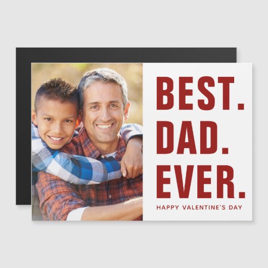 Het beste. Papa. Ooit. Valentijnsdag-fotokaart Mag (Voorkant / Achterkant)
