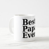 Het beste. Papa. Ooit. (zwart) Koffiemok (Voorkant links)