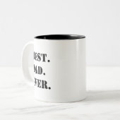 Het beste. Papa. Ooit. Zwarte Stencil Tweekleurige Koffiemok (Voorkant links)