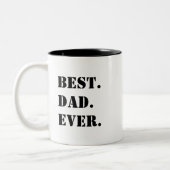 Het beste. Papa. Ooit. Zwarte Stencil Tweekleurige Koffiemok (Links)