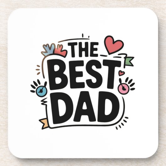 Het beste papa tekstontwerp bier onderzetter (Voorkant)