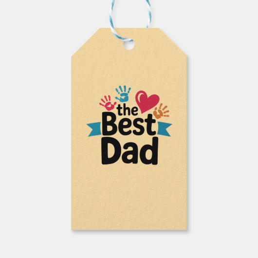 Het beste papa tekstontwerp cadeaulabel (Achterkant)