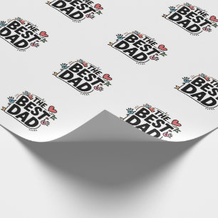 Het beste papa tekstontwerp cadeaupapier
