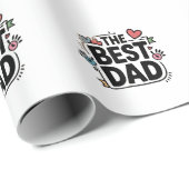 Het beste papa tekstontwerp cadeaupapier (Rol Hoek)