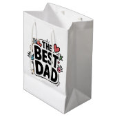 Het beste papa tekstontwerp medium cadeauzakje (Voorkant Gekanteld)