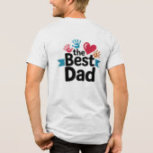 Het beste papa tekstontwerp Tri-Blend shirt (Achterkant)
