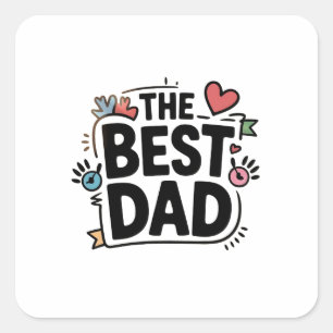 Het beste papa tekstontwerp vierkante sticker