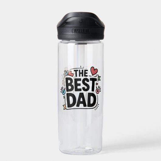Het beste papa tekstontwerp waterfles (Achterkant)