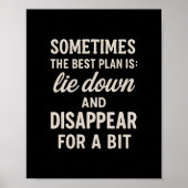Het beste plan ligt neer en verdwijnt. Grappige qu Poster (Voorkant)