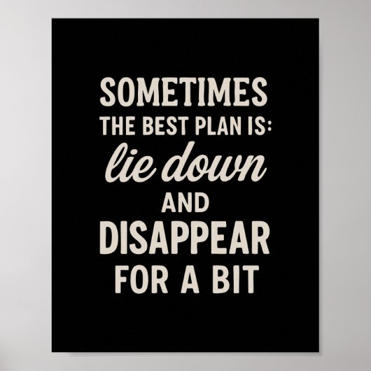 Het beste plan ligt neer en verdwijnt. Grappige qu Poster (Voorkant)