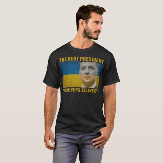 Het beste President van de Oekraïense Volodymyr Ze T-shirt (Voorkant volledig)