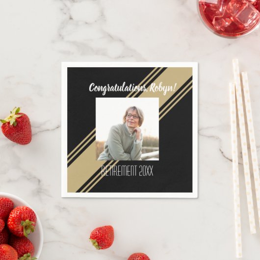 Het beste! Retiree Custom Photo party Napkins Servet (Insitu)