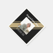 Het beste! Retiree Custom Photo party Napkins Servet (Hoek)