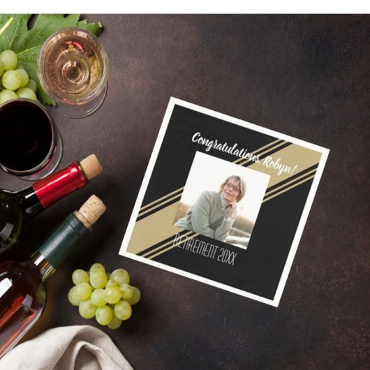 Het beste! Retiree Custom Photo party Napkins Servet