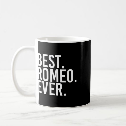 Het beste. Romeo. Ooit. Grappige gepersonaliseerde Koffiemok (Links)
