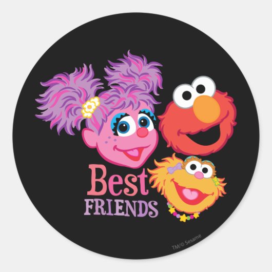 Het beste Sesame Street van Vrienden Ronde Sticker (Voorkant)