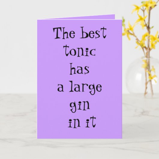 Het beste tonicum heeft een grote jenever daarin - kaart (Gele Bloem)