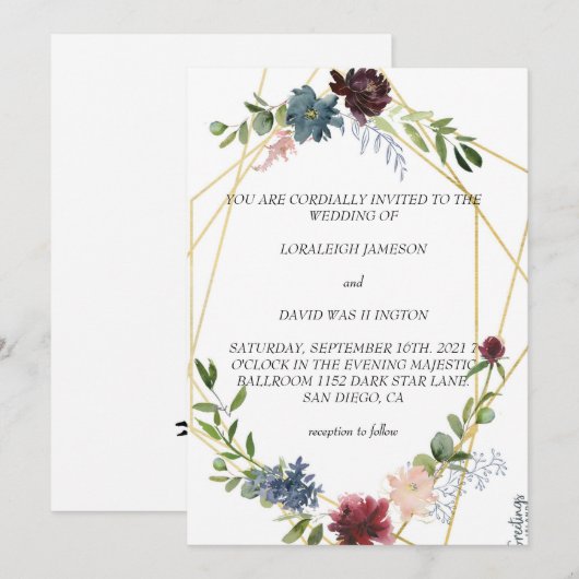 Het beste trouwuitnodiging kaart (Voorkant / Achterkant)