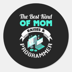 Het beste type moeder haalt een programmeur op ronde sticker