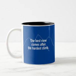 Het beste Uitzicht komt na de moeilijkste klimming Tweekleurige Koffiemok