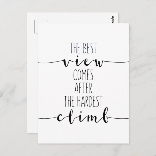 Het beste uitzicht komt na de zwaarste klim briefkaart (Voorkant / Achterkant)