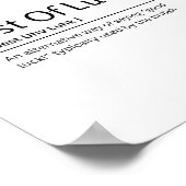 Het beste van geluk Woordenboek Definitie Grappige Poster (Hoek)