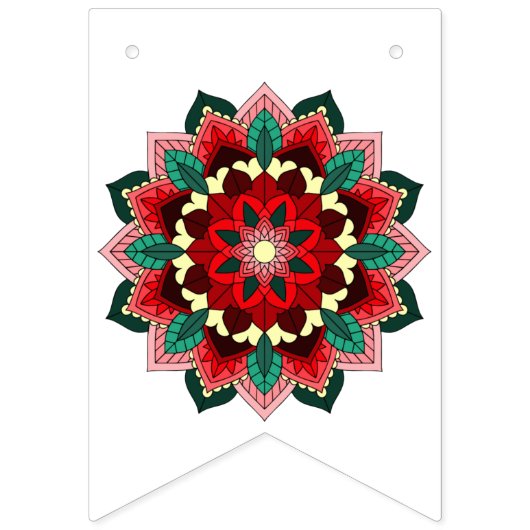 Het beste van Luck. Mandala in rood Vlaggetjes (Tweede vlag)