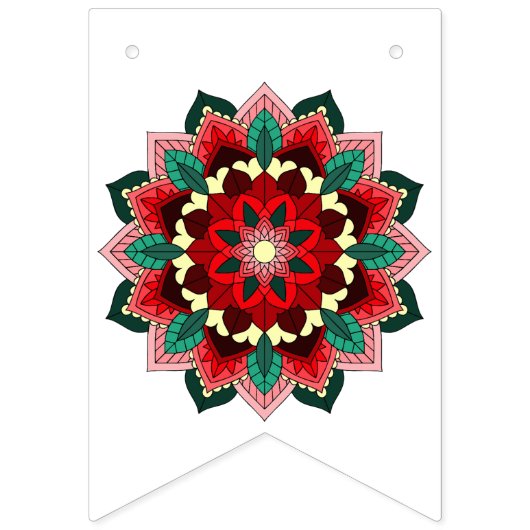 Het beste van Luck. Mandala in rood Vlaggetjes (Eerste vlag)