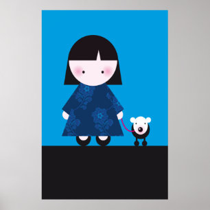 Het beste van vandaag! Kute girl en haar kleine ho Poster