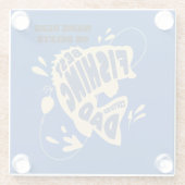 Het beste Vist vader met editable naam Glazen Onderzetter (Achterkant)