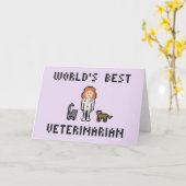 Het beste Vrouw Veterinair Wenskaart ter wereld Kaart (Gele Bloem)