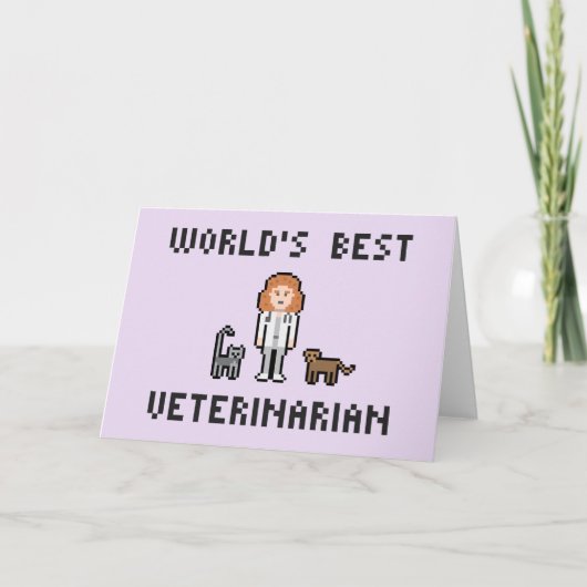 Het beste Vrouw Veterinair Wenskaart ter wereld Kaart (Voorkant)