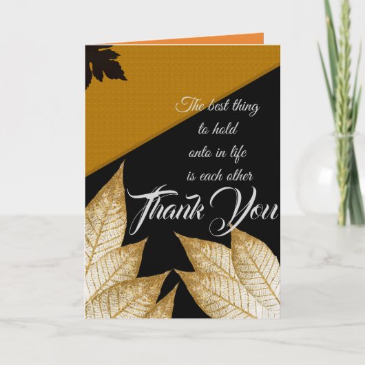 Het beste wat je in het leven vasthoudt is elkaar bedankkaart (Voorkant)