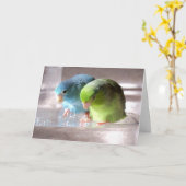 Het beste Wenskaart van de Vogels Parrotlet van Kaart (Gele Bloem)
