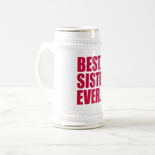 Het beste. Zuster. Ooit. (roze) Bierpul (Voorkant links)