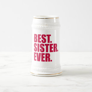 Het beste. Zuster. Ooit. (roze) Bierpul
