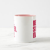 Het beste. Zuster. Ooit. (roze) Tweekleurige Koffiemok (Center)