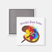 Het beste zuster-schildpad van de wereld citaat magneet (Voorkant / Achterkant)