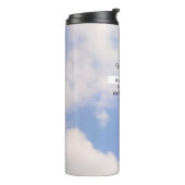 Het bestratende blauwe bijbel Verse Witte Kruis Thermosbeker (Gedraaid links)