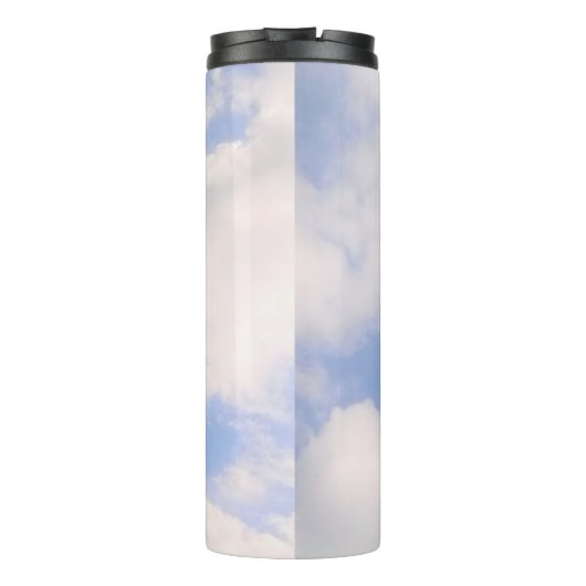 Het bestratende blauwe bijbel Verse Witte Kruis Thermosbeker (Achterkant)