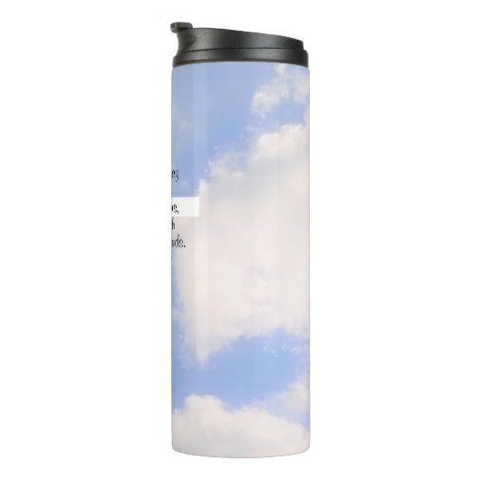 Het bestratende blauwe bijbel Verse Witte Kruis Thermosbeker (Geroteerd rechts)