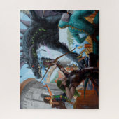 Het bestrijden van de zwarte draak Puzzle 520 pc's Legpuzzel (Verticaal)