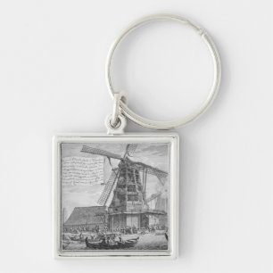 Het bestrijden van een brand in een windmolen bij sleutelhanger