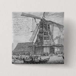 Het bestrijden van een brand in een windmolen bij vierkante button 5,1 cm