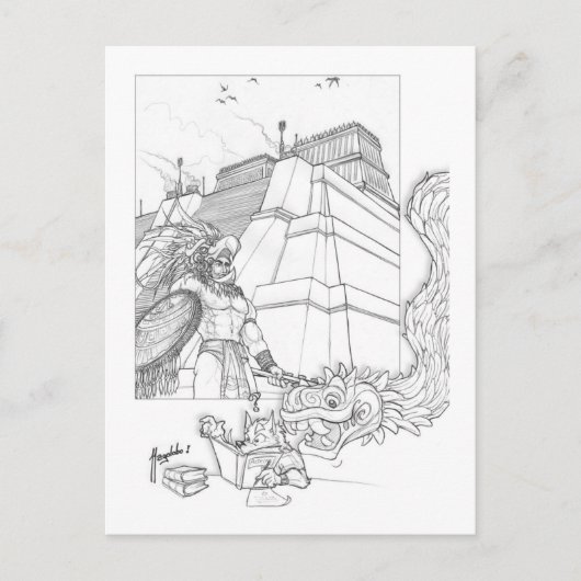 Het bestuderen van de Aztecs Briefkaart (Voorkant)