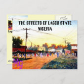 HET BETALEN VAN 10 exemplaar, DE STREETS VAN LAGOS Briefkaart (Voorkant / Achterkant)