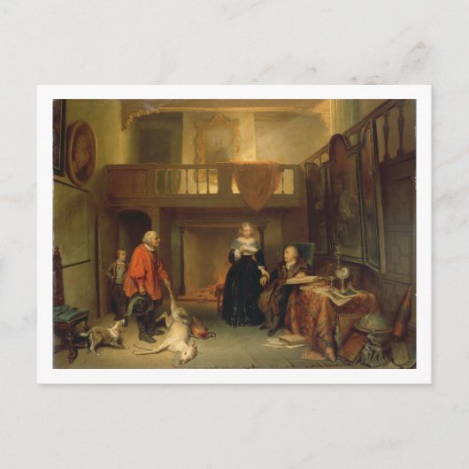 Het betalen van de Band (olie op paneel) Briefkaart (Voorkant)