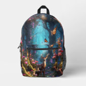 Het betoverde bos een mystieke oase bedrukte rugzak (Voorkant)